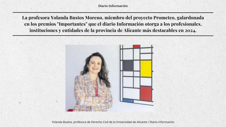 La profesora Yolanda Bustos Moreno galardonada en los premios del diario Información