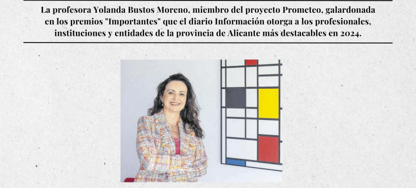La profesora Yolanda Bustos Moreno galardonada en los premios del diario Información